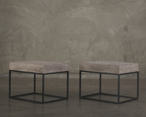 STEEL AND CANTERA SIDE TABLE(s)